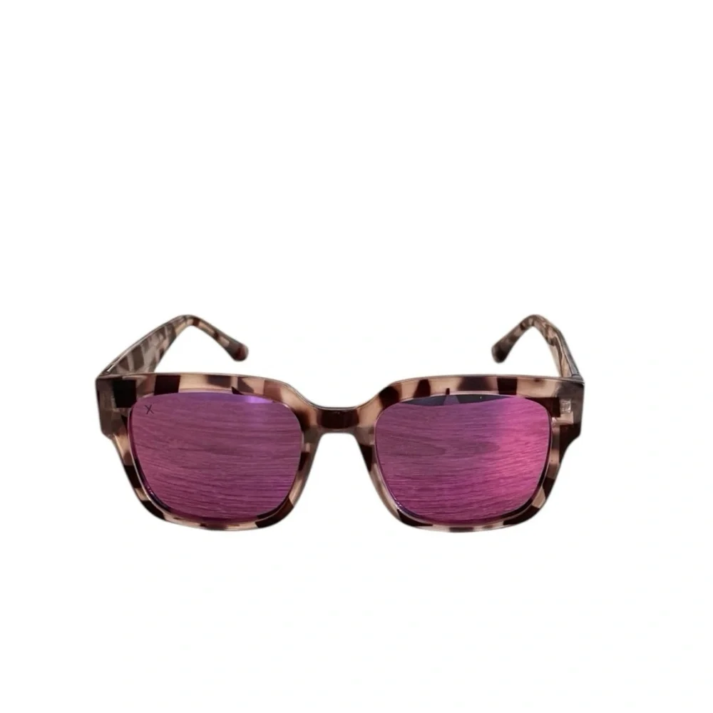 DIFF Brea Tortoise Cream Square Pink‎ Lenses Sunglasses